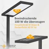 LED Stehlampe Bürolampe 100W Bewegungsmelder 5800lm Tageslichtweiß dimmbar Timer – Bild 2