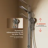 HOROW Regendusche System ohne Armatur, Grau Duschsystem mit Handbrause – Bild 8