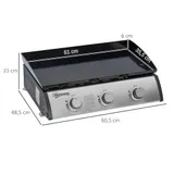 Gasgrill 10000BTU/2,5 KW Gas-Grill inkl 3 Edelstahl-Brenner Druckminderer BBQ – Bild 4