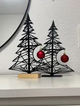 Moderner Weihnachtsbaum Skulptur | 3D Druck Deko Figur mit roter Kugel | Modern – Bild 9