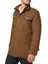 Indicode Herren Kurzmantel Brandon-Herrenmantel Wollmantel Parka Stehkragen – Bild 2