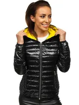 Übergangsjacke Steppjacke Sweatjacke Jacke Kapuze Sport Damen Mix BOLF Unifarben – Bild 1