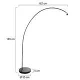 Bogenlampe Solva 3409ZW – schwarze Stehlampe ohne Schirm mit E27 Fassung – Bild 2