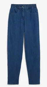 Damen Strech Jeans Mom in dunkel blau denim + High Waist Gr. 40 bis 54 neu 19628 – Bild 1