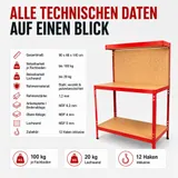 Werkbank 140x90x48cm Werktisch Arbeitstisch Werkzeugbank Lochwand Werkzeug Tisch – Bild 9