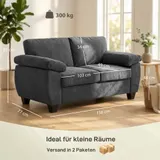 Sofa 2 Sitzer 156 cm Chenille Couch mit breiten gepolsterten Armlehnen – Bild 4