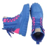 Damen High-Top Stiefeletten mit Lochschnürung Ital-Design 8682 in Blau – Bild 2