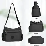 Damen Handtasche Umhängetasche Crossbag schwarz Crossbody Bag Schultertasche DE – Bild 10