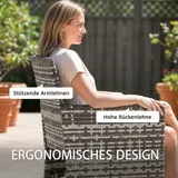 2er Set Gartenstuhl Polyrattan Gartenmöbel mit 2 Sessel Abnehmbaren Kissen – Bild 6