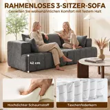 HOMCOM Sofa 3 Sitzer 194 cm Boneless Sofa mit Chenille-Optik, 58 cm Tiefe Sitze – Bild 5