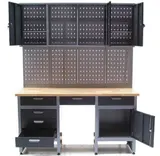 Werkstatt Combi-Set Werkbank 06276 Werkzeugschrank + Werkzeugwand 06278 Lochwand – Bild 5