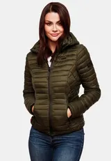 Marikoo Samtpfote Damen Jacke Steppjacke Frühling Übergangsjacke gesteppt Kapuze – Bild 2