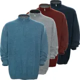 Kitaro Pullover Troyer Strick Pulli Stehkragen Wolle Knit Zip Herren Plusgröße – Bild 4