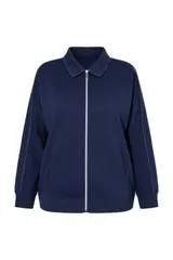 Studio Untold Damen große Größen Trainingsjacke oversized Flederausärmel – Bild 5