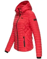 Marikoo Samtpfote Damen Jacke Steppjacke Frühling Übergangsjacke gesteppt Kapuze – Bild 6