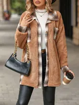 Damen Warme Plüsch Kapuzen Mantel Teddyfell Coat Fleecejacken Winterjacke DE – Bild 1