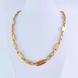 Herren Kette Gold 750 vergoldet 18K Edelstahl Plattenkette Steigbügelkette K485D – Bild 1