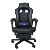Gaming Stuhl Massage Ergonomischer Bürostuhl Drehstuhl Höhenverstellbar Schwarz – Bild 2