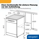 Exquisit PLUS Geschirrspüler 60 cm, 12 Maßgedecke, 11 Liter, GSP6312-030D weiss – Bild 5