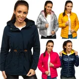 Übergangsjacke Steppjacke Sweatjacke Jacke Kapuze Sport Damen Mix BOLF Unifarben – Bild 2