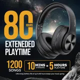 Kabellose Bluetooth Kopfhörer Over Ear, 80H Spielzeit, 3EQ Deep Bass Mikrofon – Bild 2