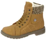 Damen Winterboots Stiefeletten Stiefel Schnürboots Gefütterte Booty Camel 37-42 – Bild 1