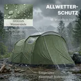Campingzelt für 3-4 Personen wasserdicht Familienzelt mit Schlafkabine Vorraum – Bild 6