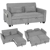 Schlafsofa, 4-in-1 2-Sitzer Sofa Ausziehbar 142 x 186 cm mit Schlaffunktion – Bild 1