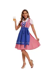 Damen Dirndl Trachtenkleid Oktoberfest Festkleid Kleid Karneval Kostüm DE – Bild 11