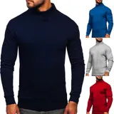 Pullover Sweatshirt Sweater Rollkragen Men Casual Unifarben Herren BOLF Classic – Bild 2
