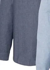 2 Herren Hemd Business grau blau weiß 100% Baumw Größe 39 XS - 45 XXL neu 5718 – Bild 4