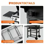 32000BTU Gasgrill Grillwagen BBQ Grill Edelstahl Grillstation 4 Brenner 2510 cm² – Bild 5