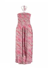 Z-One Damen Curvy Boho Maxikleid Sommer Neckholder Bandeau Kleid 40/42 - 52 – Bild 9