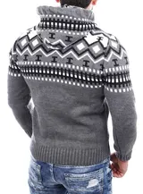 Reslad Herren Grobstrick Pullover Norweger Winter Pulli Kapuzenpullover RS-3013 – Bild 2