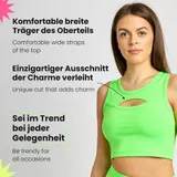 Bellivalini Sport Oberteile Damen Crop Top Neon Gym Yoga Laufen T-Shirt XS-XXL – Bild 4