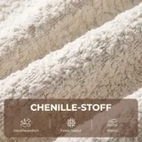 Sofa 3 Sitzer 207 cm Cloud Sofa mit Chenille-Optik, 68 cm Tiefe Sitze, Cremeweiß – Bild 7