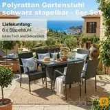Garten Stühle Polyrattan Gartensessel stapelbar Terrasse Balkonstuhl Stapelstuhl – Bild 1