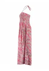 Z-One Damen Curvy Boho Maxikleid Sommer Neckholder Bandeau Kleid 40/42 - 52 – Bild 8