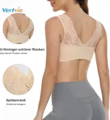 2er-Set Damen-Sport-BH Vertvie ohne Bügel Push-up Yoga-BH Größe M – Bild 4