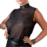 Sexy Mini-Kleid XL-4XL Wetlook Mesh transparent schwarz Cocktailkleid "Agnes"B33 – Bild 5