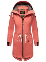 Marikoo Damen warme Winter Softshell Jacke Parka Mantel lang mit Kapuze B964 – Bild 1
