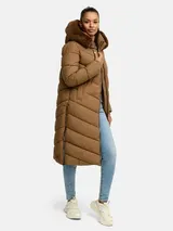 Tazzio Damen Wintermantel - Winter Mantel mit Kapuze, Chevron-Steppmantel – Bild 6