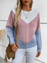 Damen Rund Hals Pullover Pulli Sweater Strickpullover Langarm Oberteile NEW – Bild 4