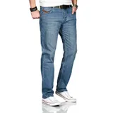 A. Salvarini Designer Herren Jeans Hose Basic Jeanshose Comfort Fit gerades Bein – Bild 3