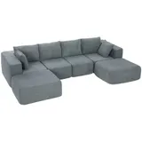 Ecksofa mit Schlaffunktion, U-Form 294 cm Sofa Couch mit Breiter Sitzfläche – Bild 1