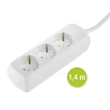 Hama Steckdosenleiste 3-fach Steckerleiste Mehrfachstecker 1,4m 45° Schuko Weiß – Bild 1