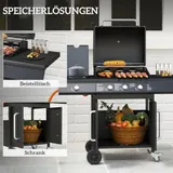 Outsunny Gasgrill 12,2 KW 3+1 Brenner BBQ Grillwagen aus Edelstahl inkl Rolle – Bild 7