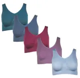J-Line 5er Damen Komfort Bustier Schlaf BH ohne Bügel nahtlos Soft Bra Bralette – Bild 1