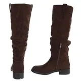 Damen Stiefel mit Reißverschluss und Reißverschluss Ital-Design 6038 in Braun – Bild 5
