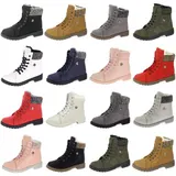 Damen Stiefeletten Boots Stiefel Booty Gefütterte Winterschuhe Schuhe Warmfutter – Bild 8